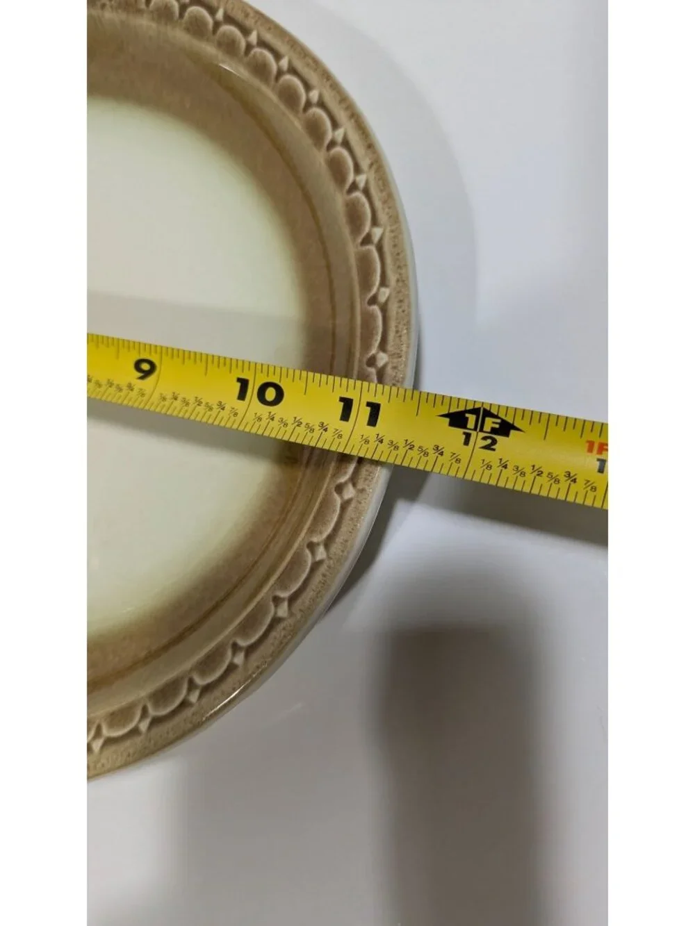 Syracuse China Oval Dinner Plate Brown Gradient Scalloped Edge Vintage USA Cinna